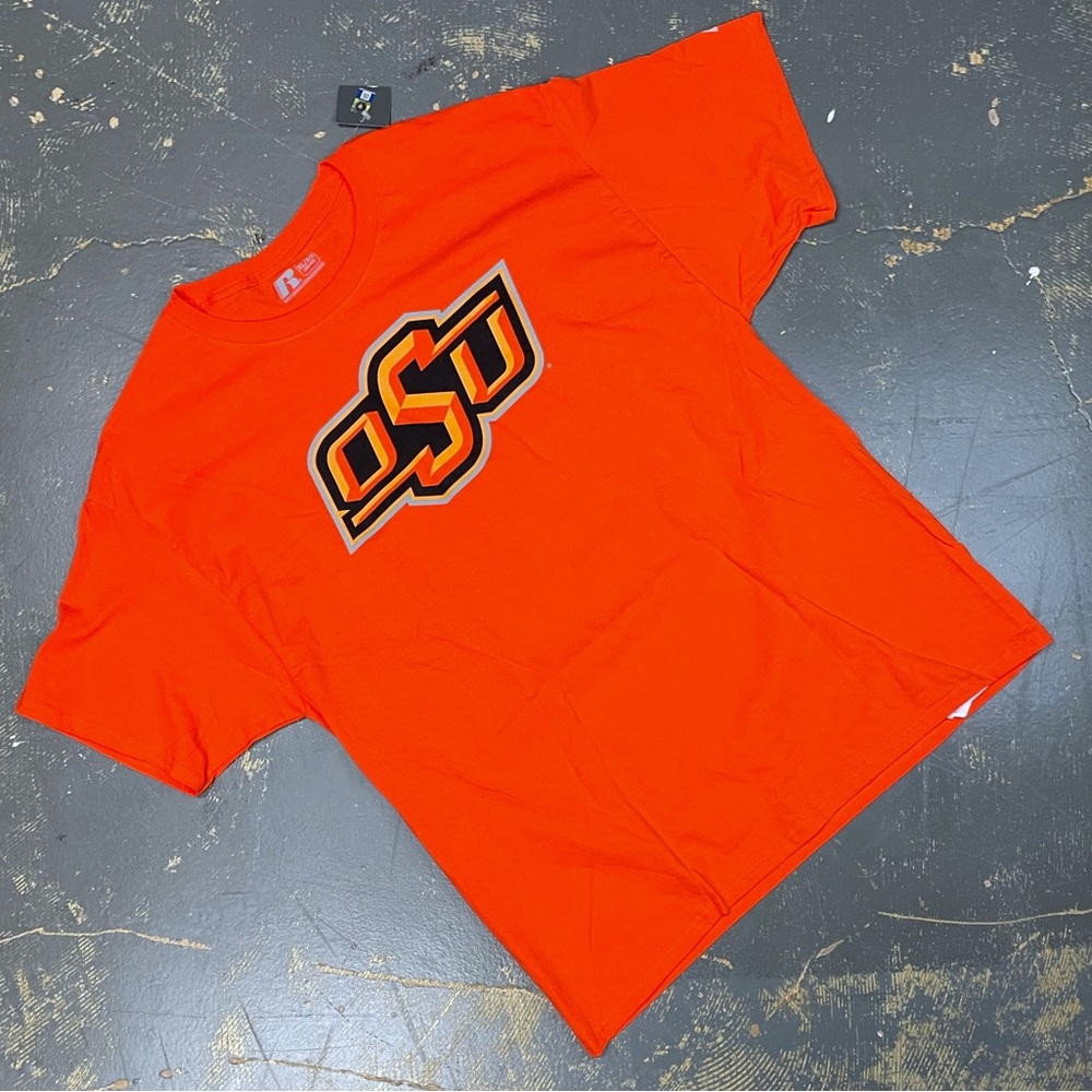 Oklahoma State Cowboys Shirt Retro University Large Black Orange Stillwater